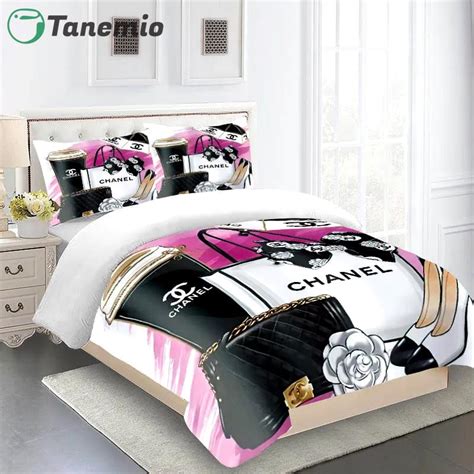 pink chanel queen comforter set